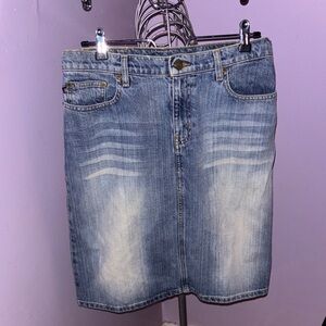 Vintage 90s Polo Ralph Lauren Denim Knee Skirt